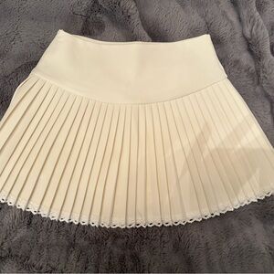 Twik Cream A-Line Pleated Skirt